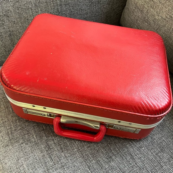 Vintage Bags Vintage 95s Red Leather Train Case Poshmark